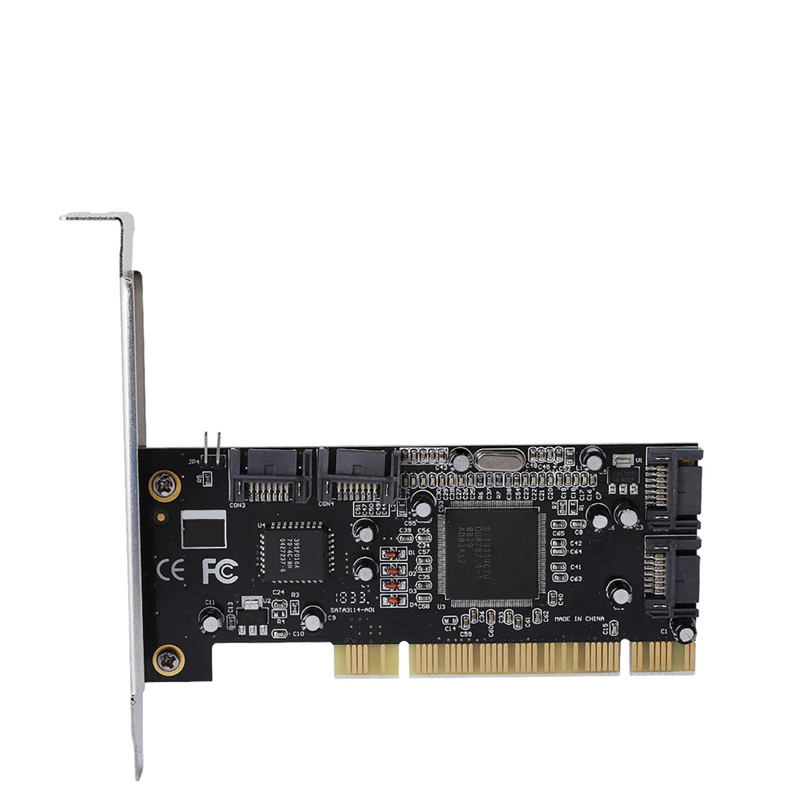 Dpofirs 4 Port SATA PCIe 3.0 X1 Controller Card - Supports 4 HDD/SSD Drives, PCI Express to SATA 1.5Gbps Adapter with Sil3114 Chipset & RAID Support for Windows Vista/Linux - Perfect for PC Builds, Data Storage Expansion, and Server Upgrades