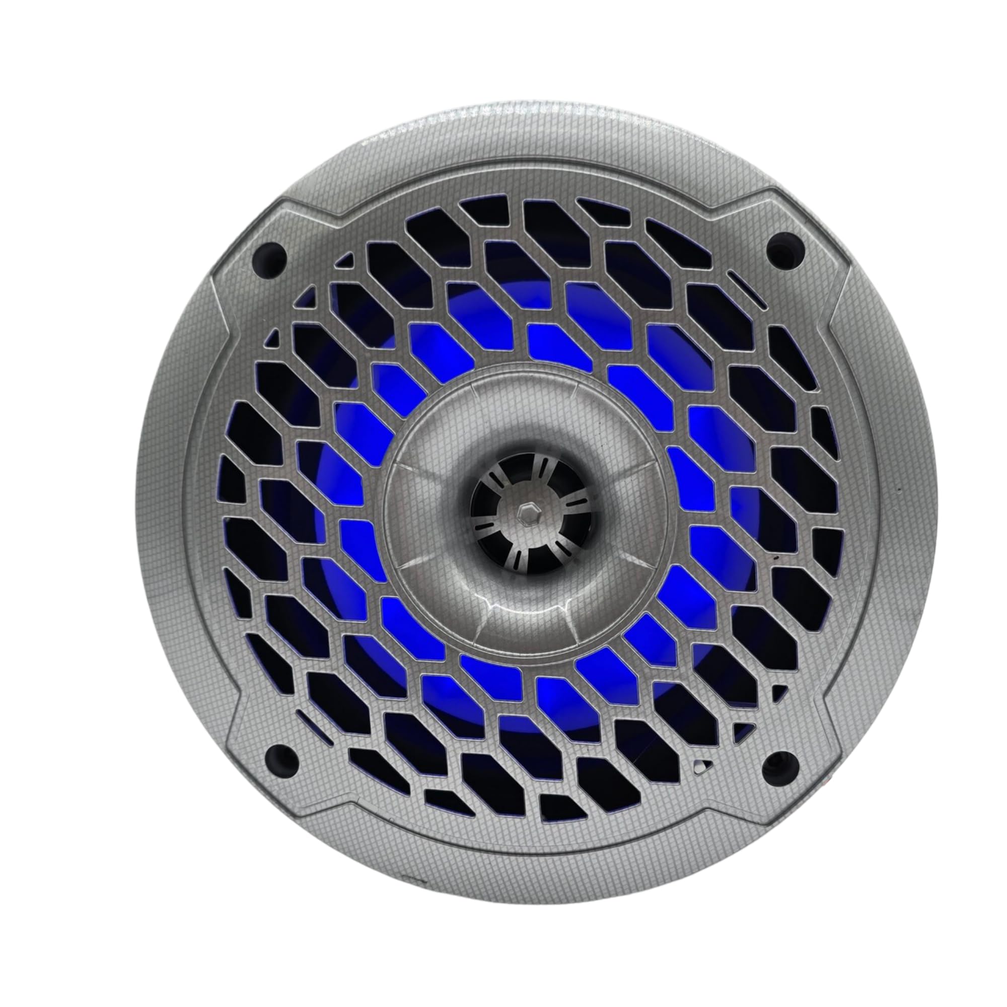 Warzone WZ652MTG 6.5-Inch Marine Waterproof Boat Speakers with RGB LED Lighting, 700W Max Power, 4 Ohm Impedance, Gray Injection Cone & Rubber Edge, Neodymium Magnets (Pair) - Perfect for Boats, Yachts, Pool Parties & Outdoor Entertainment