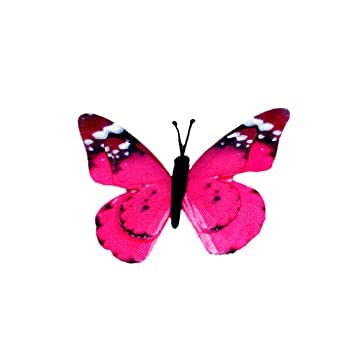 KYNA 2-Pack Butterfly Snap Hair Clips for Women & Girls - Cute Dark Pink Hairpins for School, Work, Parties & Everyday Styling