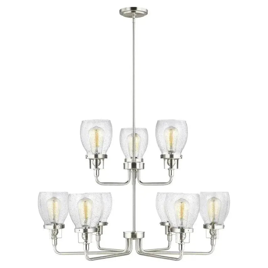 Belton Nine Light Up Chandelier - Modern Crystal Ceiling Light Fixture for Dining Room, Living Room & Bedroom | Elegant Lighting for Home Decor & Special Occasions