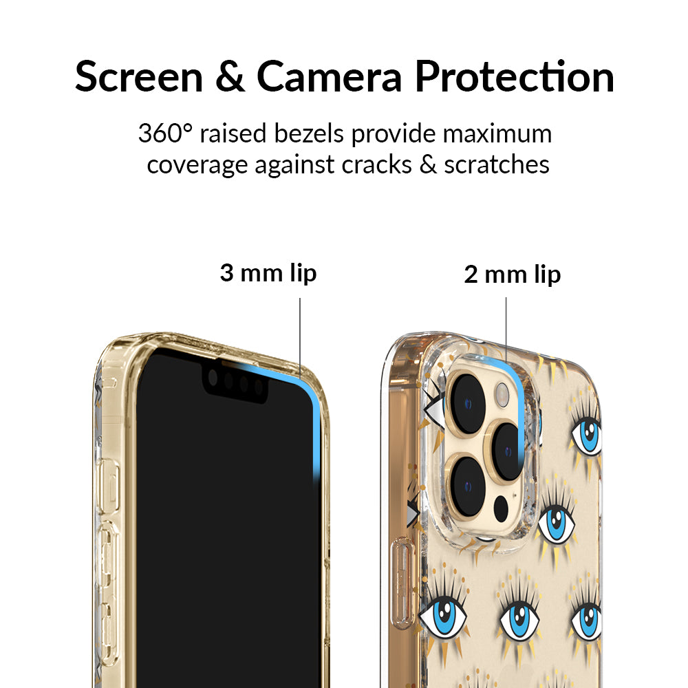 Evil Eye Protection iPhone Case - Stylish & Durable Phone Cover for iPhone 13/14/15 Pro Max - Perfect for Travel, Daily Use & Gift Giving