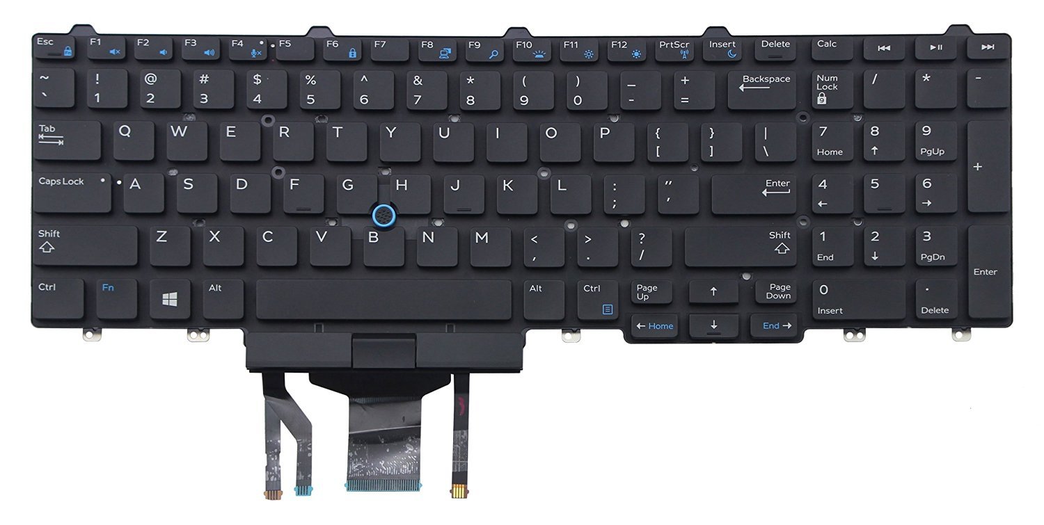 Original New Backlit US Black Keyboard for Dell Precision 7710 Laptop - No Frame | Perfect for Office Work, Gaming & Professional Use