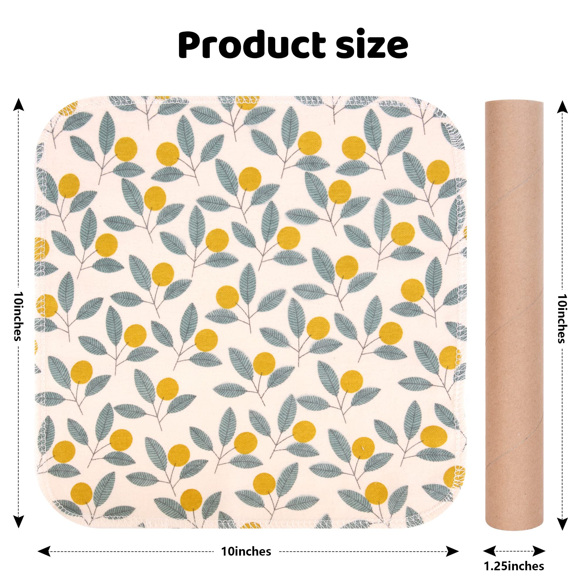 25-Pack Reusable Washable Cotton Flannel Paper Towels Roll - 10x10 Inch Super Soft & Absorbent Kitchen Towels with Cardboard Roll | Fits All Holders | Eco-Friendly Alternative for Cleaning, Spills & Household Chores
