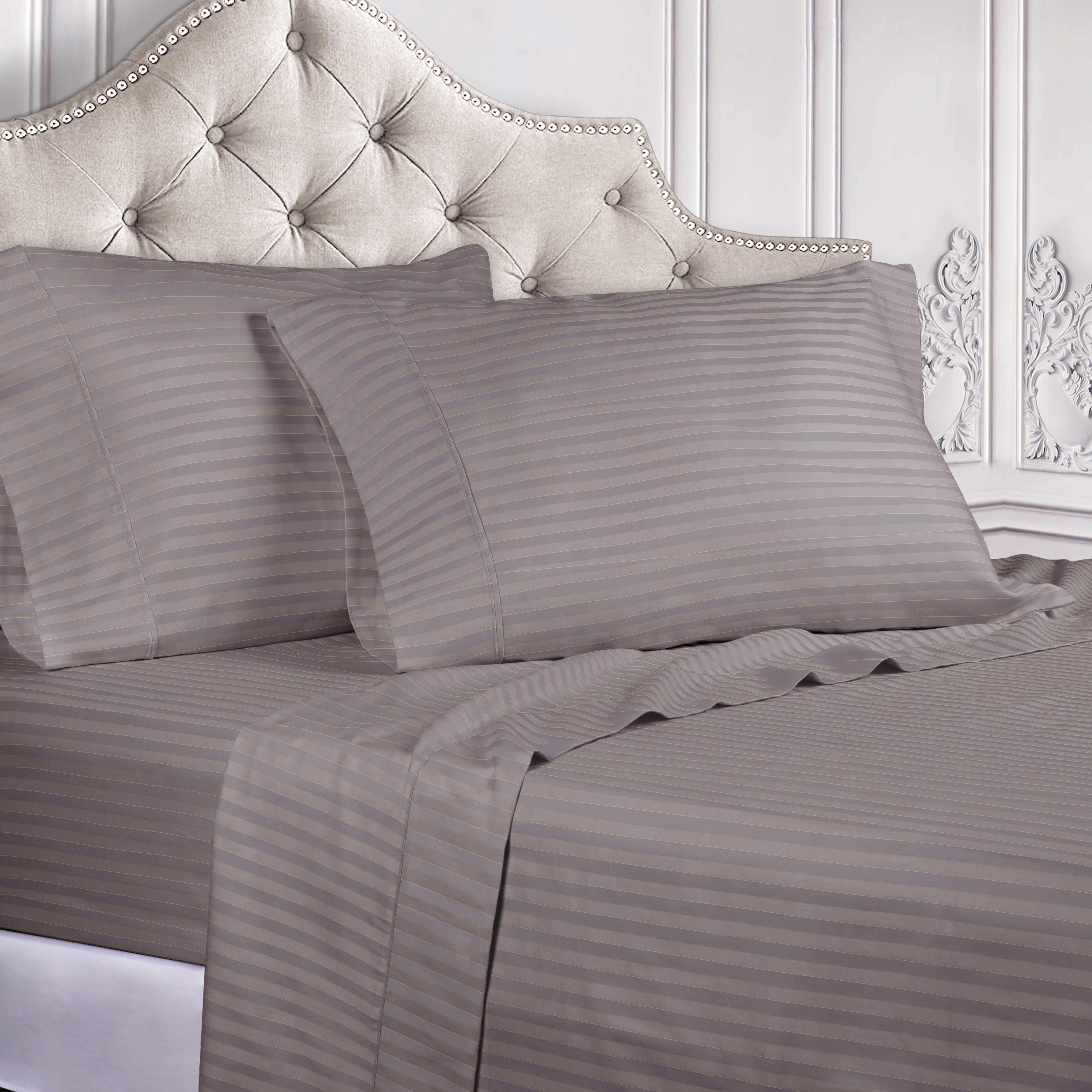 Premium Egyptian Cotton 300 Thread Count Sheet Set - Deep Pocket Fitted, Flat & Pillowcases - Soft Luxury Bedding for Master Bedroom or Guest Room