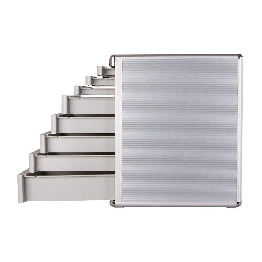 7-Layer Lockable Flat File Cabinet - Aluminum Alloy Office Storage Drawer for Home & Office Organization - Secure Document Storage for Files, Folders & Office Supplies (Silver) | Perfect for Home Offices, Small Businesses & Professional Workspaces