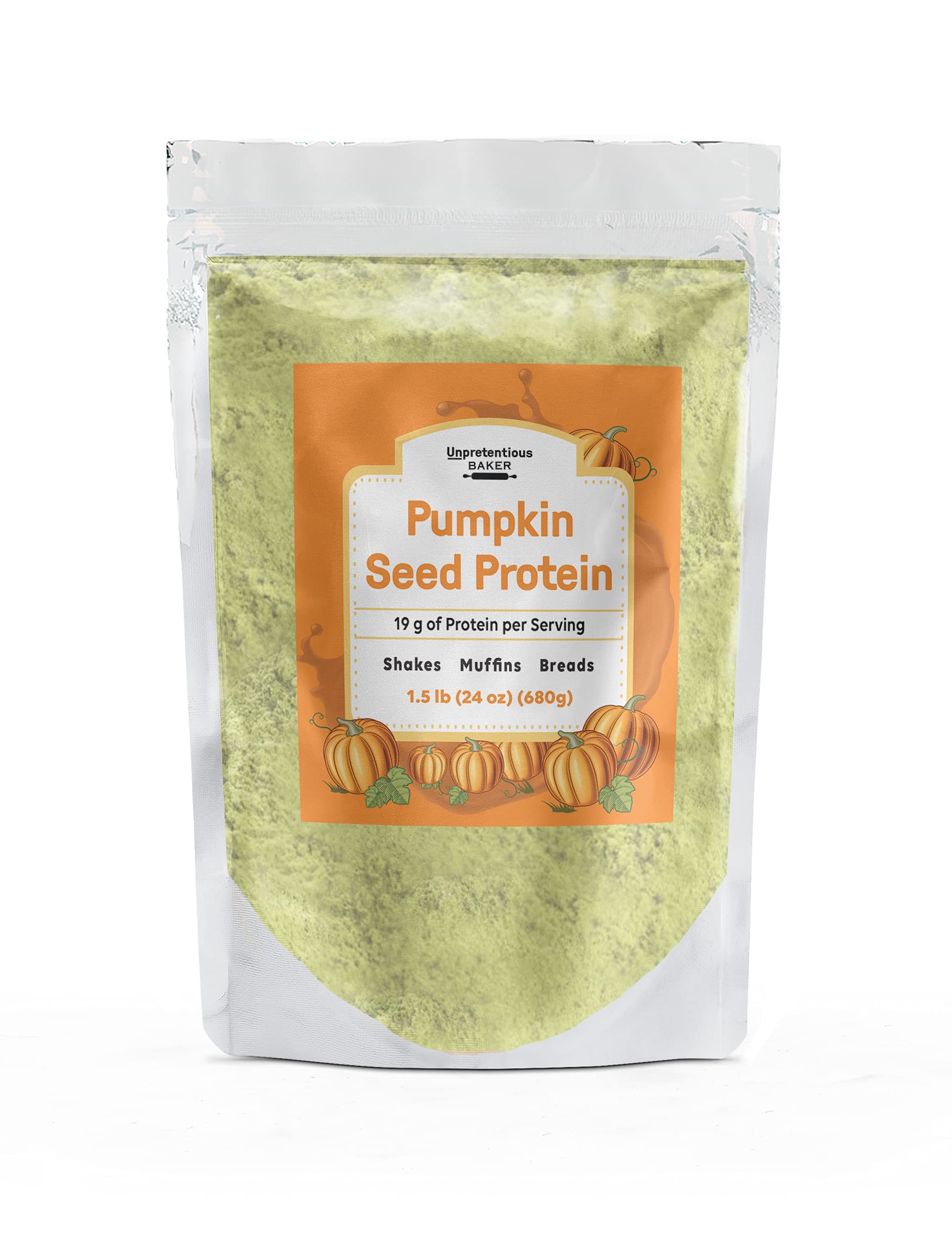 Organic Pumpkin Seed Protein Powder - 1.5 lb, Plant-Based Vegan Protein for Baking, Smoothies & Shakes | Perfect for Bread, Muffins, Energy Bars & Post-Workout Recovery