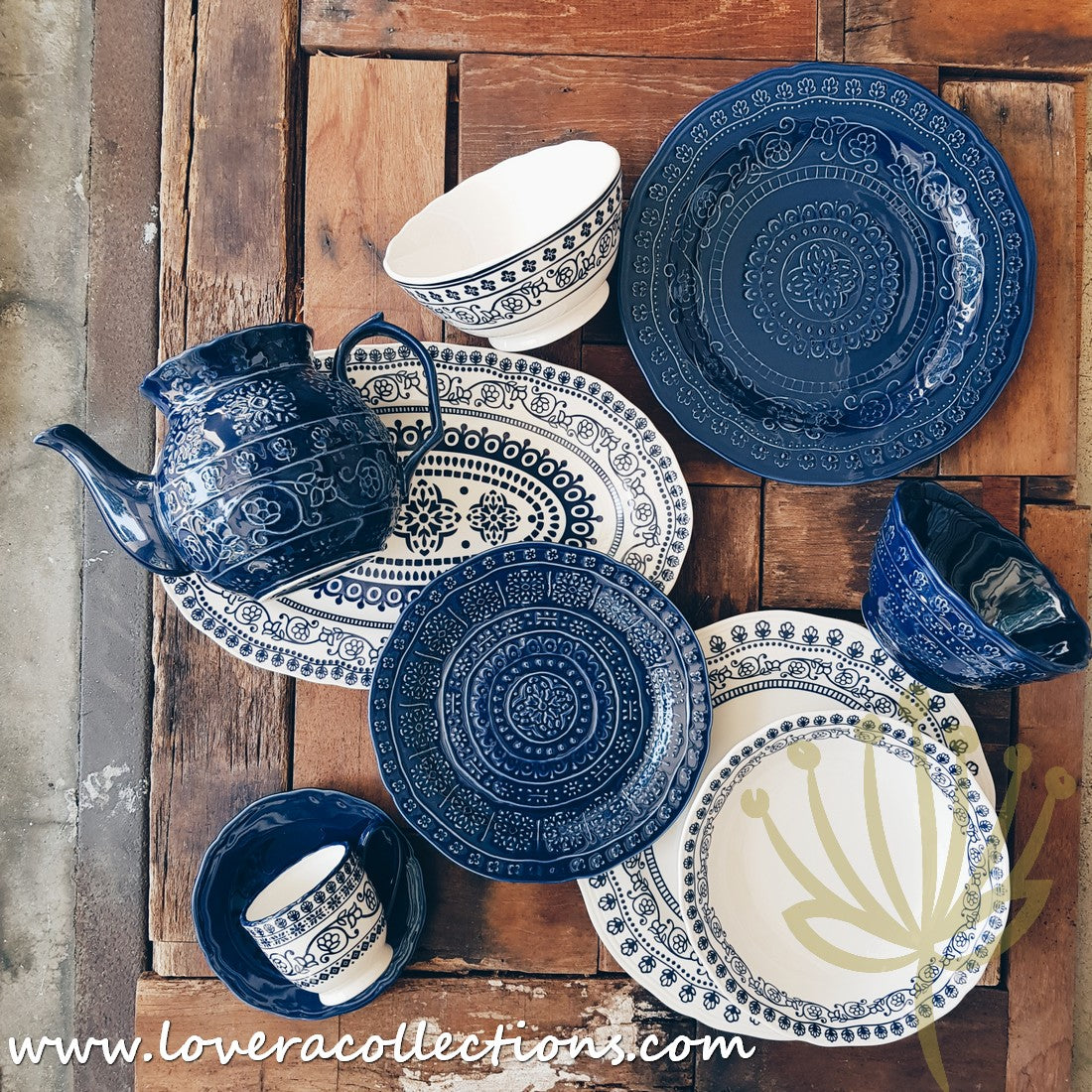 Adelaide Blue & White Porcelain Tea Set - Premium 16-Piece Ceramic Tea Service with Teapot & Cups - Perfect for Afternoon Tea, Gifts & Home Decor