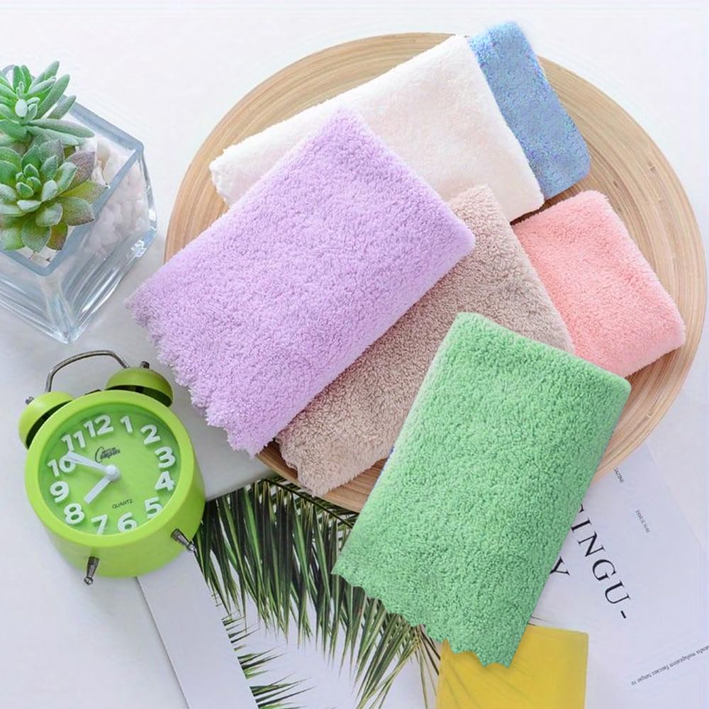 Reusable Face Towels - 6 Pack Soft Microfiber Face Cloths for Gentle Cleansing, Makeup Removal & Skincare | Eco-Friendly Washable Facial Towels for Daily Beauty Routine, Travel & Spa Use