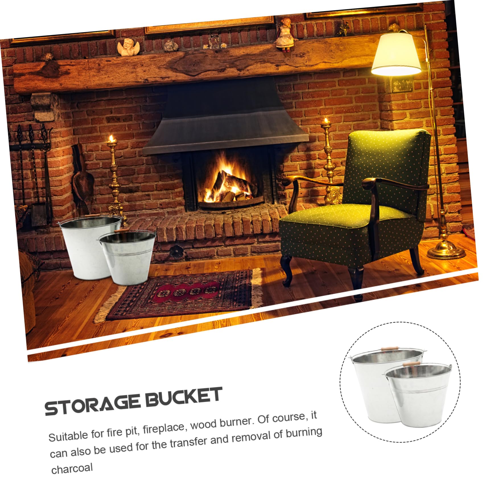 IMIKEYA Multifunctional Iron Storage Bucket Set - Kitchen & Restaurant Ash Bin with Lid, Perfect for Food Storage, Waste Disposal & Outdoor Camping Use
