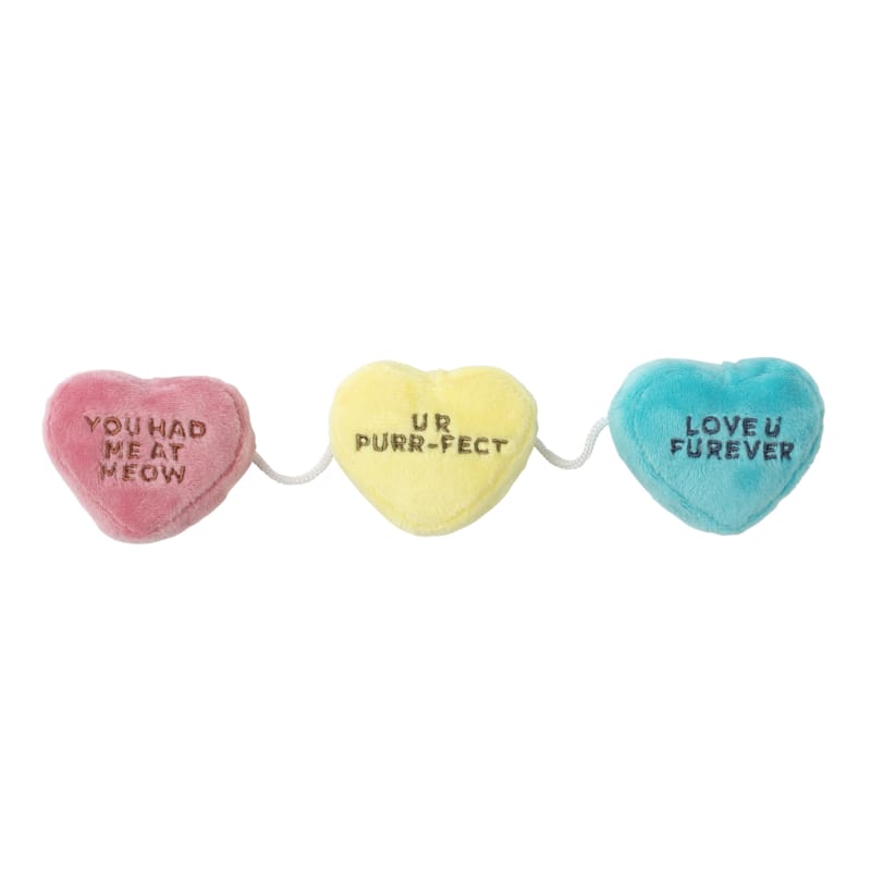 Fuzzyard Candy Hearts Cat Toy - Interactive Plush Catnip Toy for Kittens & Cats - Perfect for Playtime, Training & Bonding