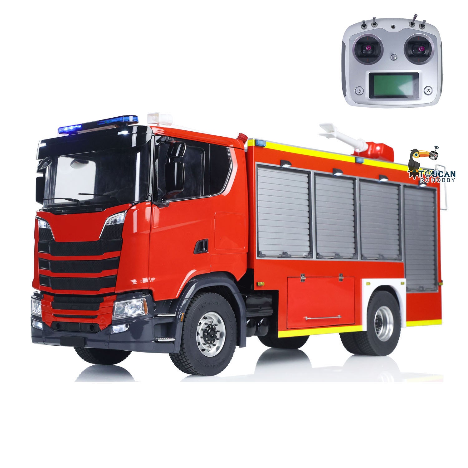 1/14 Scale 4X4 Metal Axles Remote Control Fire Truck BZ i6S RC Car with 2-Speed, Light & Sound System - PNP (No Battery) - Perfect for Firefighting Simulation and RC Hobby Enthusiasts