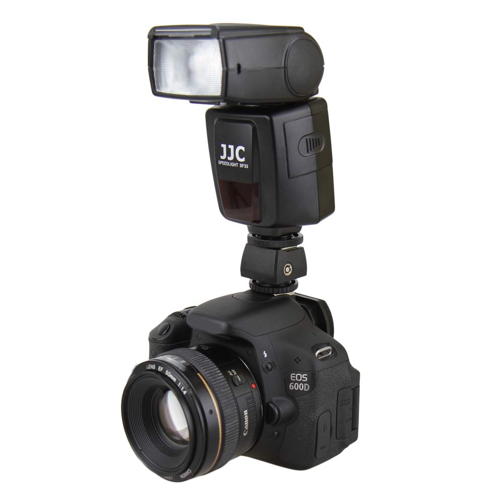 JJC Hot Shoe Adapter with PC Sync & 3.5mm Port for Off-Camera Flash & Studio Lights - Perfect for Photography & Videography