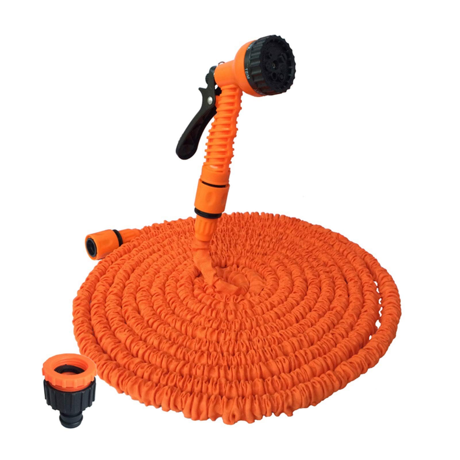Expandable Magic Garden Hose 200ft - Flexible Water Hose with Spray Gun for Car Wash & Watering - Orange