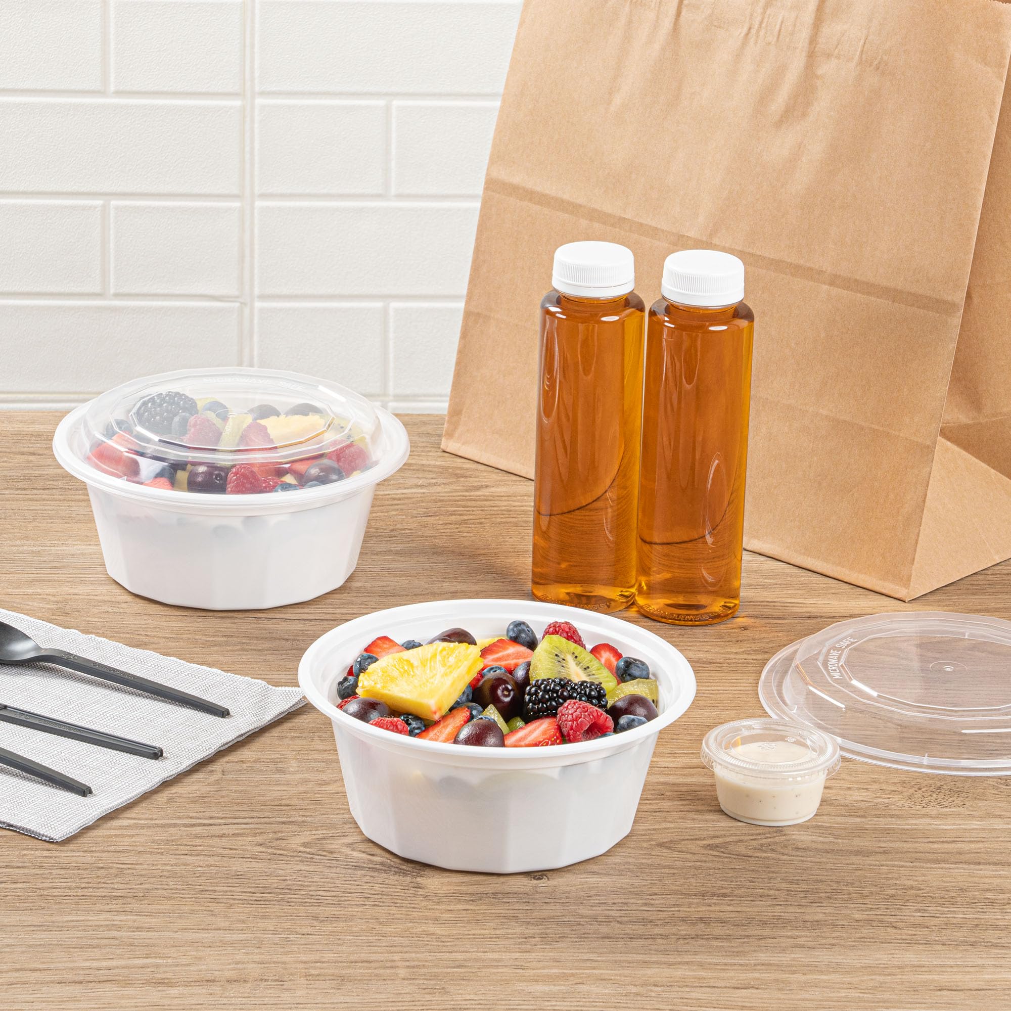 Restaurantware 32oz Disposable Takeout Containers - 100 Pack BPA-Free Microwavable Food Storage Boxes with Clear Plastic Lids | Perfect for Catering, Meal Prep & Leftovers