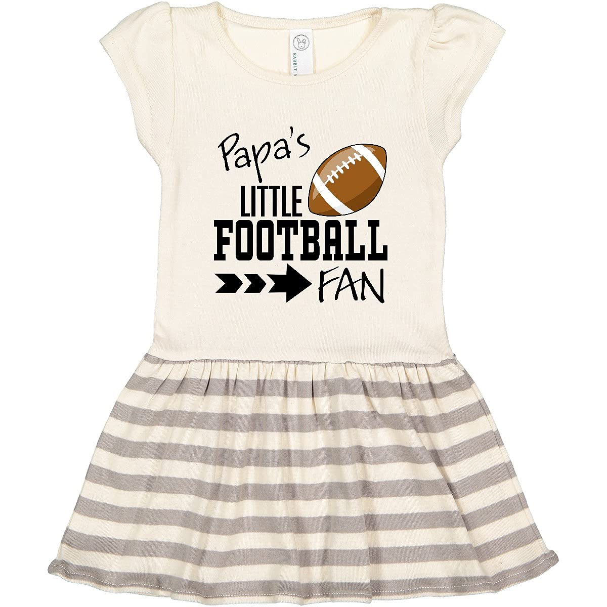 Inktastic Papa's Little Football Fan Toddler Dress - Cute Baby Girl Outfit for Game Day, Sports Party & Family Photos