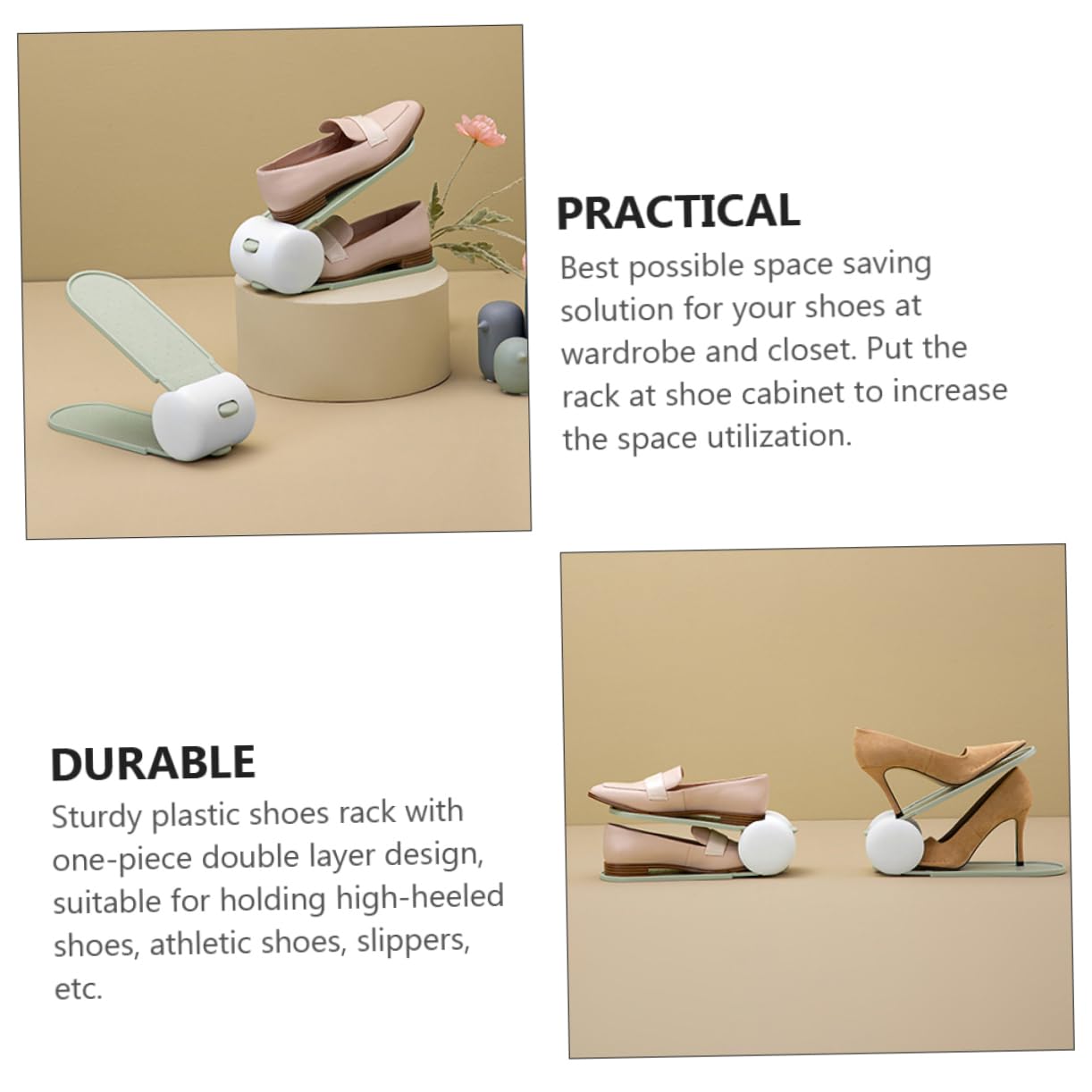 Multi-Functional Shoe Organizer Rack - Space Saving Slipper & Shoe Holder for Closet, Entryway, and Bedroom Storage