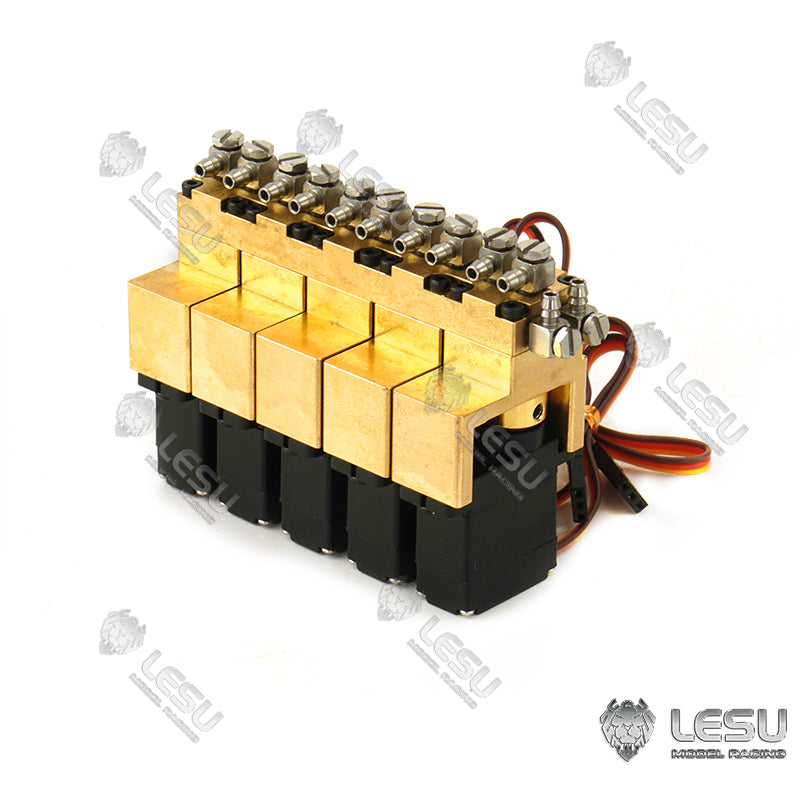 1/2/3/4/5/6/7 Channel Hydraulic Brass Directional Control Valve for 1/14 Scale RC Excavator, TAMIYA Dump Truck & DIY Loader - Ideal for Model Construction, RC Vehicle Hydraulic Systems & DIY Projects