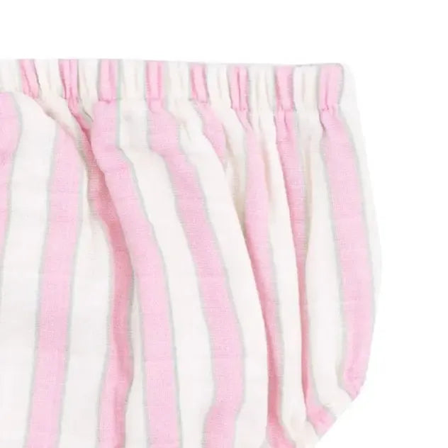 Angel Dear Organic Muslin Smocked Top & Bloomer Set - Candy Stripe | Soft Baby Outfit for Newborns, Infants & Toddlers | Perfect for Playtime, Photo Shoots & Special Occasions
