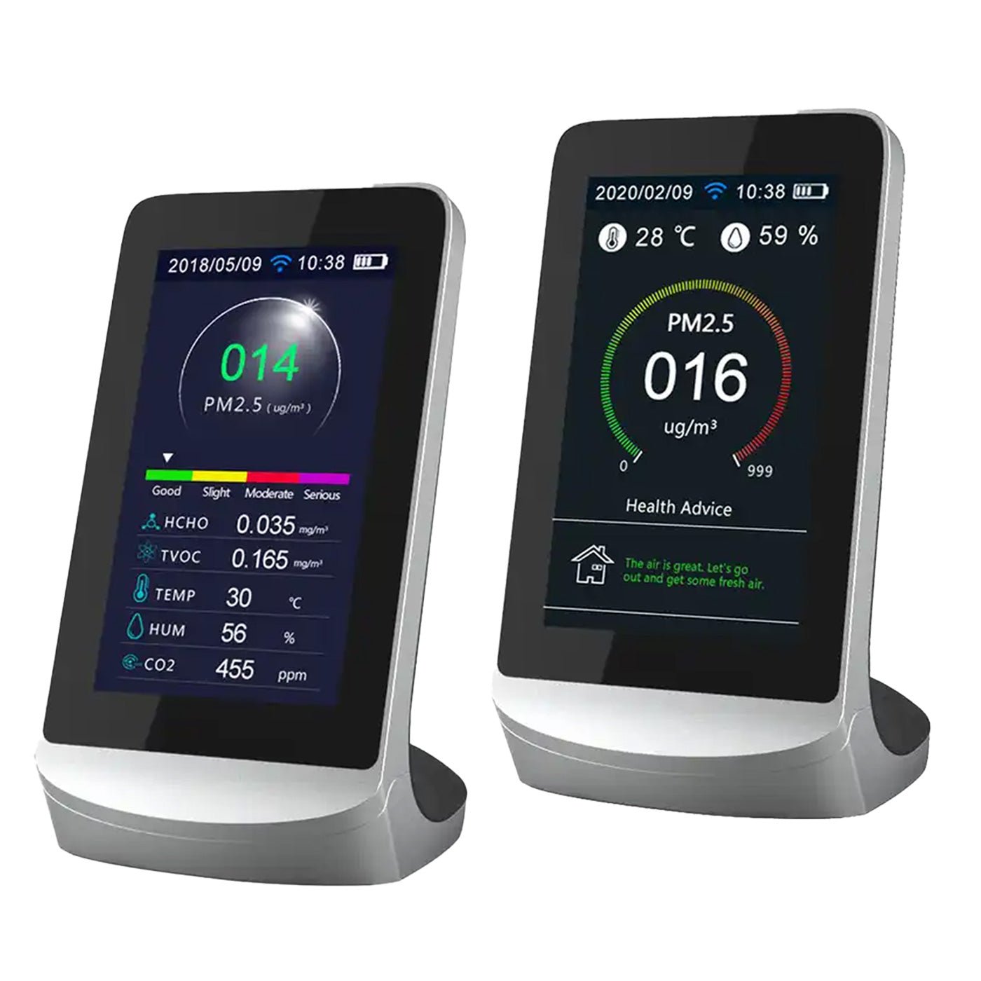 Smart WiFi Air Quality Monitor - CO2, PM2.5, PM10, PM1.0, HCHO & TVOC Detector for Home & Office | Indoor Air Pollution Tester with Real-Time Data | Perfect for Baby Rooms, Schools & Workplaces
