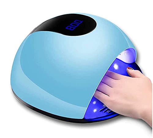 72W UV LED Nail Lamp for Gel Polish - Professional Nail Dryer with 4 Timer Settings, Fast Curing for Fingers & Toes (Blue) | Perfect for Home Manicures, Salon Nail Art & DIY Gel Polish Application