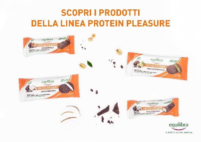 Equilibra Protein Bars - Pistachio & Dark Chocolate, High Protein Wafer with Creamy Filling, Low Sugar, Gluten Free, Palm Oil Free, 24 Pack (34g Each) | Perfect for Post-Workout Recovery, Healthy Snacking & On-the-Go Nutrition