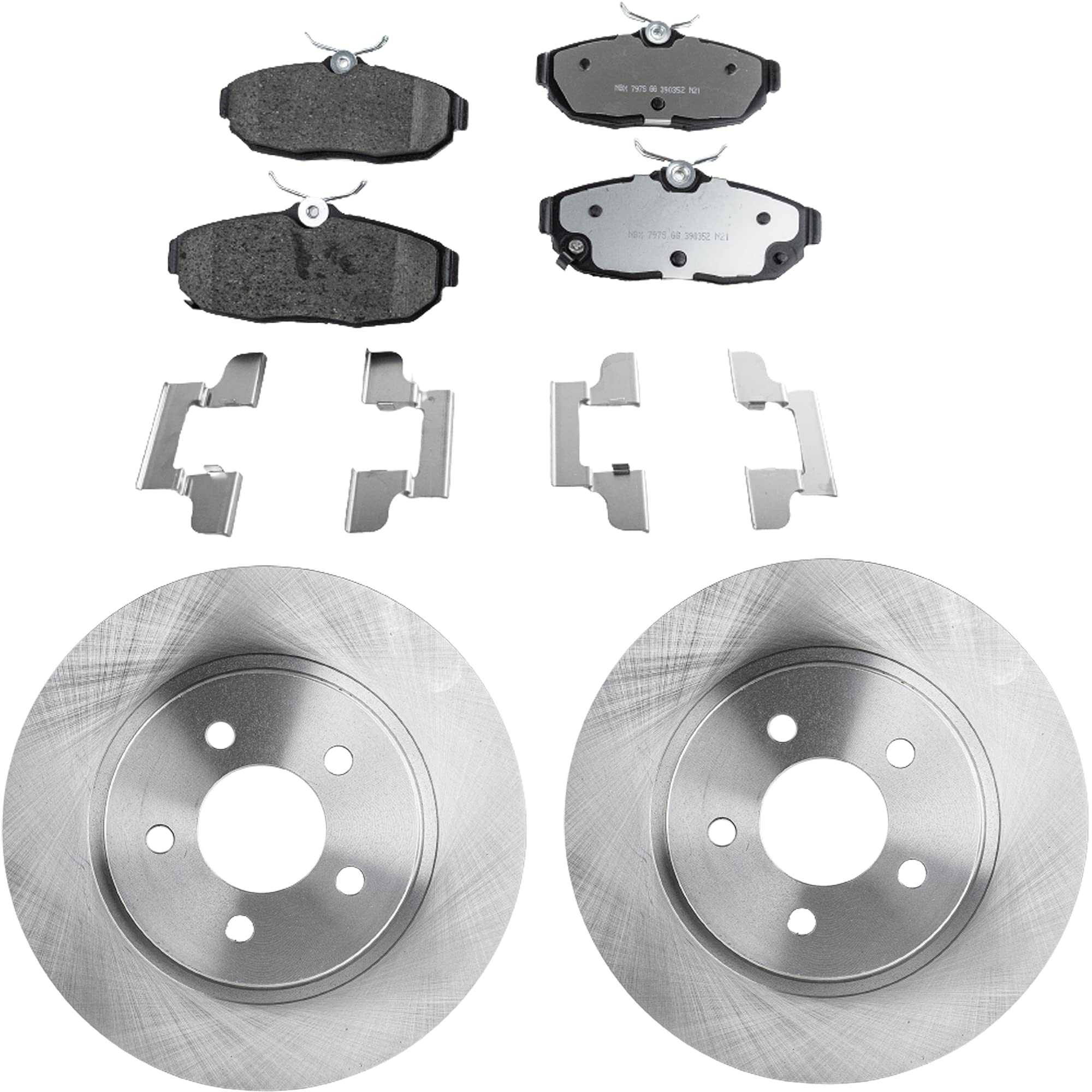 High-Performance Rear Brake Disc and Pad Kit for 2012-2014 Ford Mustang - 2-Wheel Set with Ceramic Pads, 5-Lug Design, Durable Cast Iron Construction - Perfect for Street Performance and Daily Driving