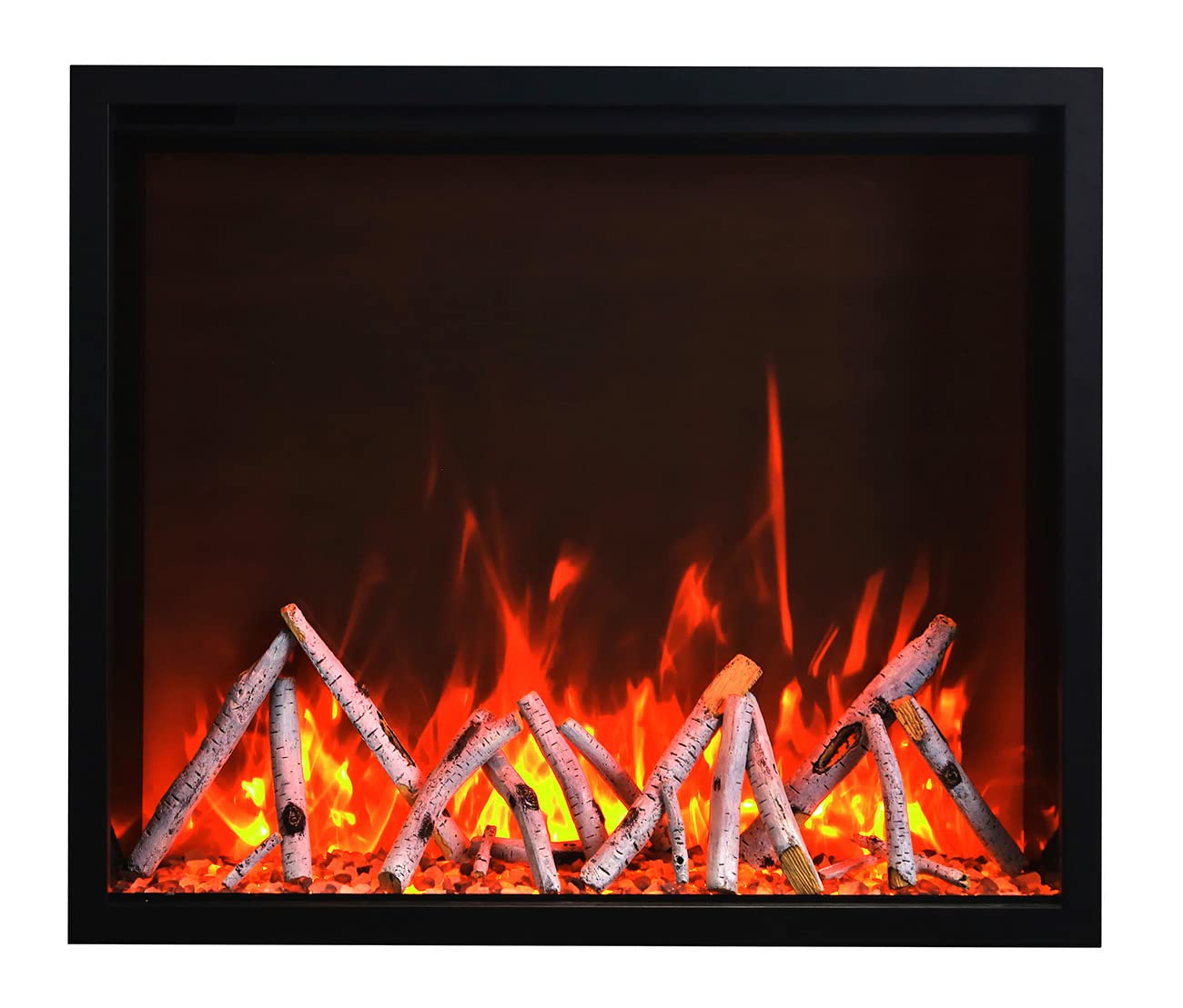 TRD-48 Electric Fireplace Heater with Realistic Flame Effect - 48 Inch Wall Mounted or Freestanding Indoor Fireplace for Living Room, Bedroom & Office - Energy Efficient & Safe Heating Solution