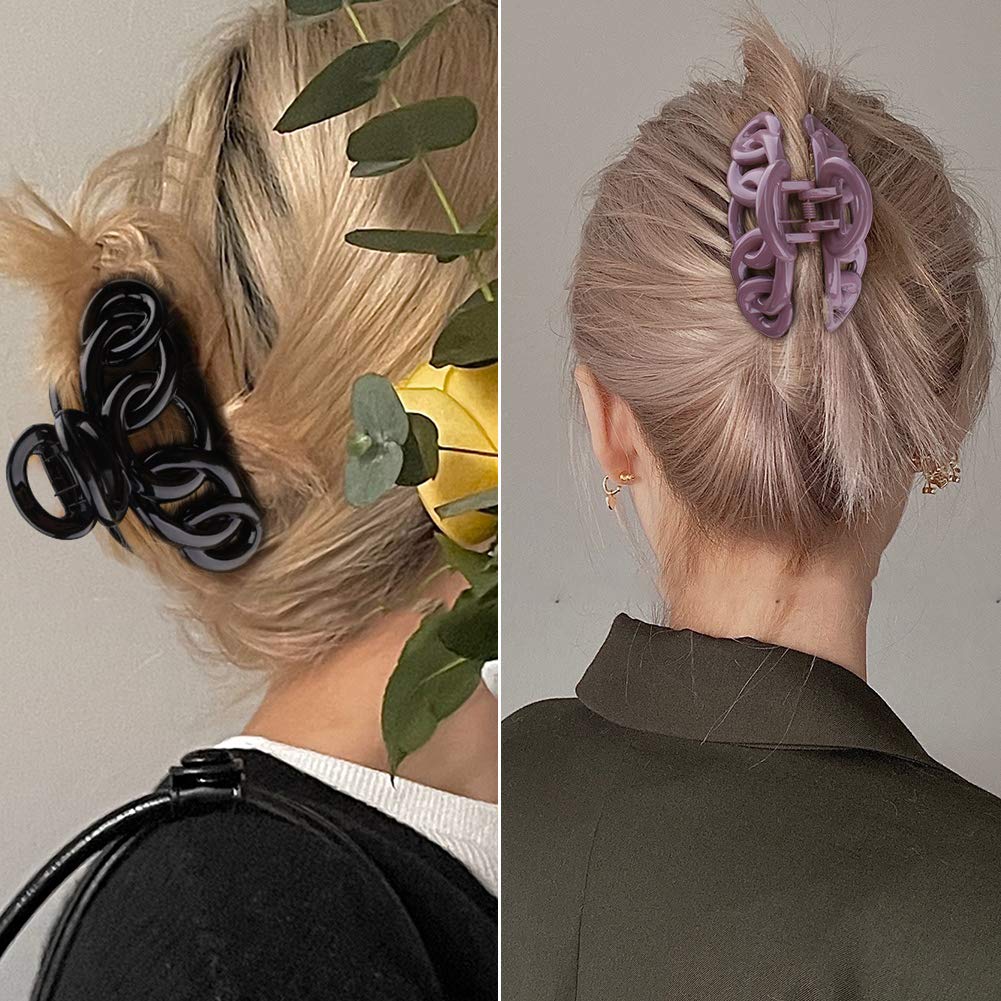 Canitor Hair Clips Set - 8PCS Banana Claw Clips for Thin Hair, Non-Slip Vines Twining French Design Barrettes | Perfect for Women, Girls, Daily Styling, Ponytails & Updos