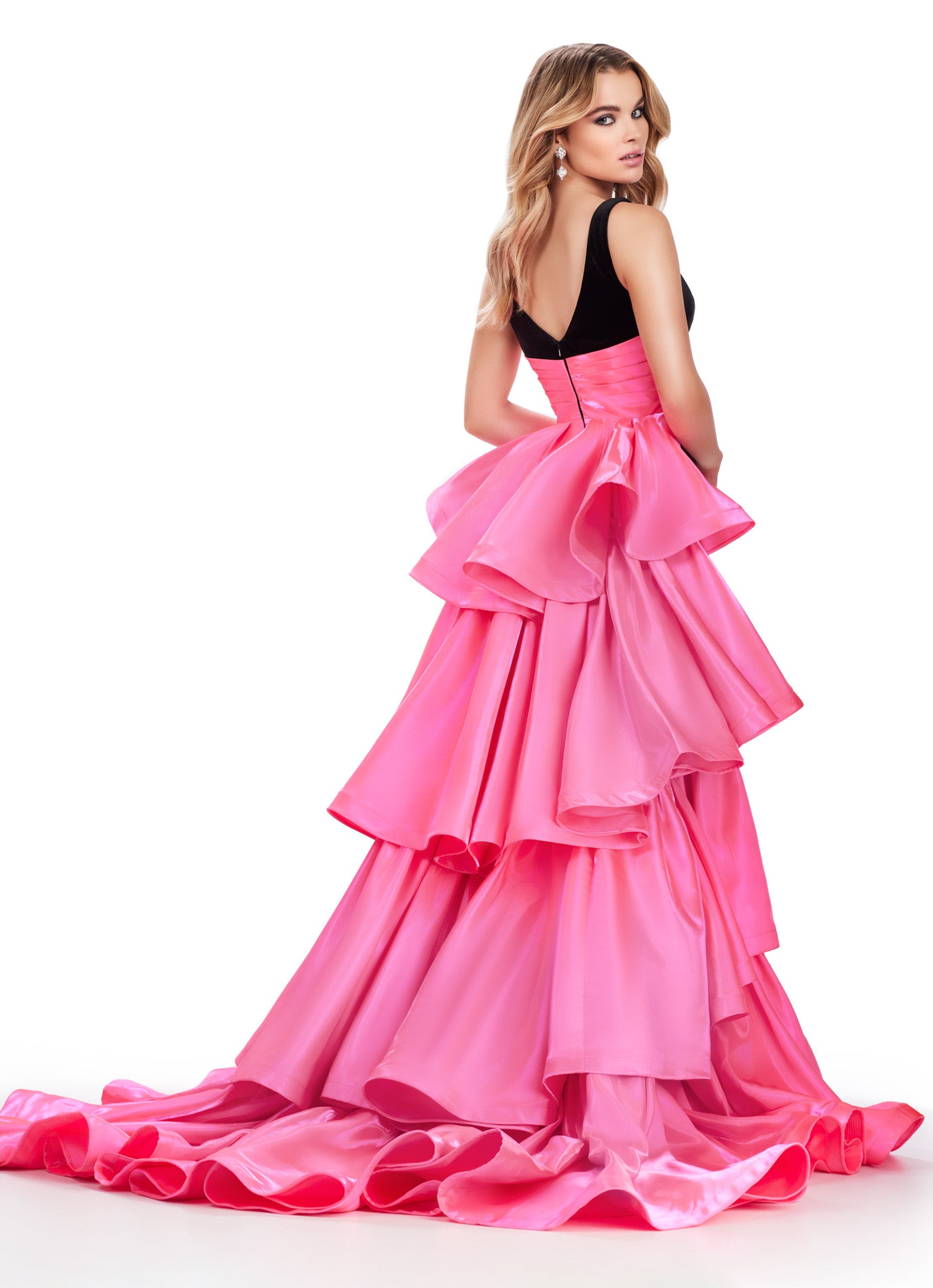 ASHLEYlauren Women's Elegant Floral Print A-Line Dress 11643 - Perfect for Weddings, Parties & Special Occasions