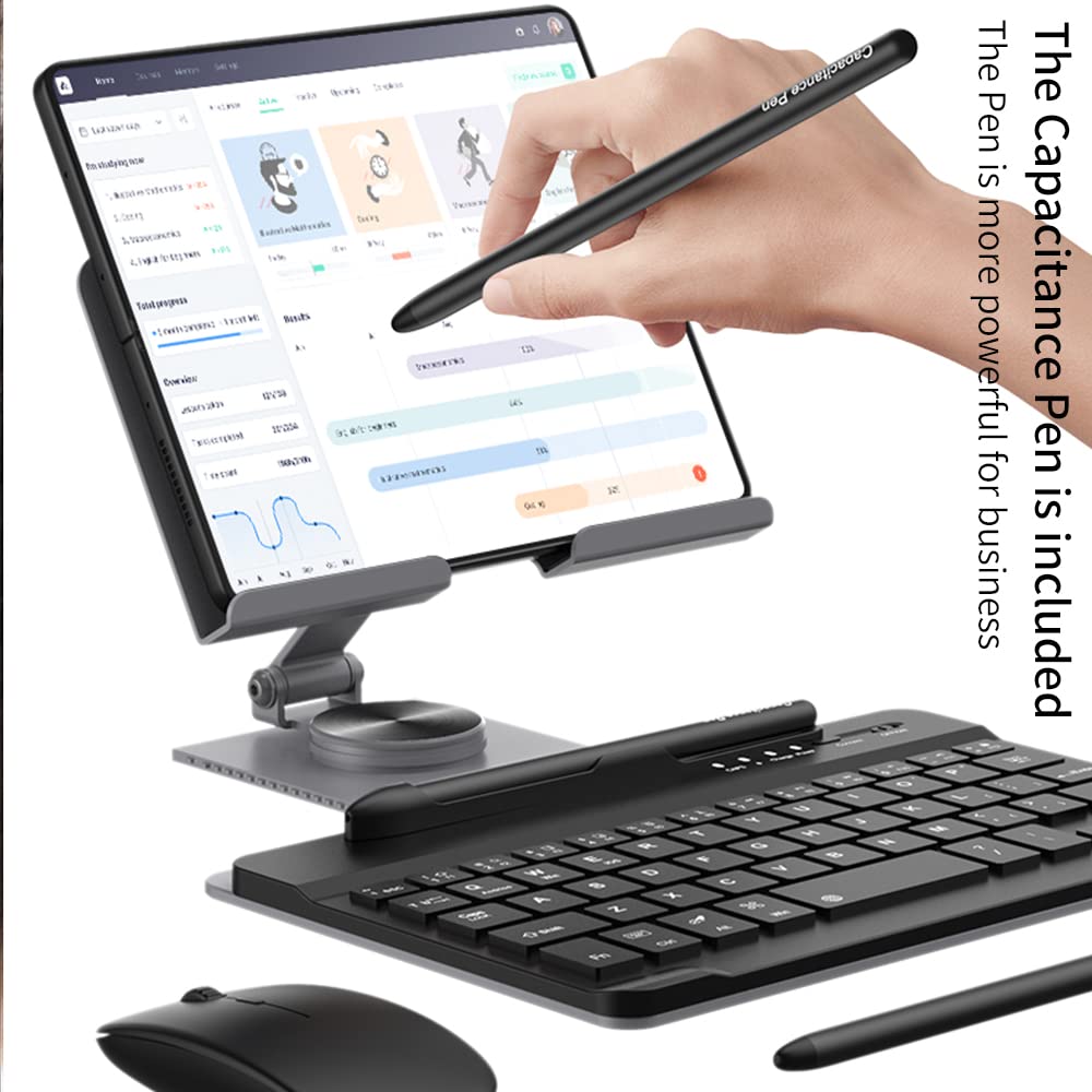 Adjustable Stand for Samsung Galaxy Z Fold 6/5/4/3 - Foldable Phone Holder with Stylus Pen & Bluetooth Keyboard Mouse Set - Perfect for Office, Travel & Home Workspace