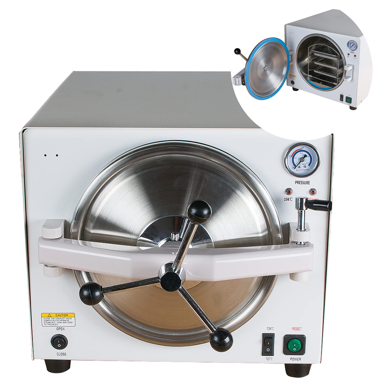 Portable 18L Lab Autoclave Sterilizer Equipment - 304 Stainless Steel, 900W, 110V/220V - Ideal for Medical Clinics, Dental Offices & Tattoo Shops