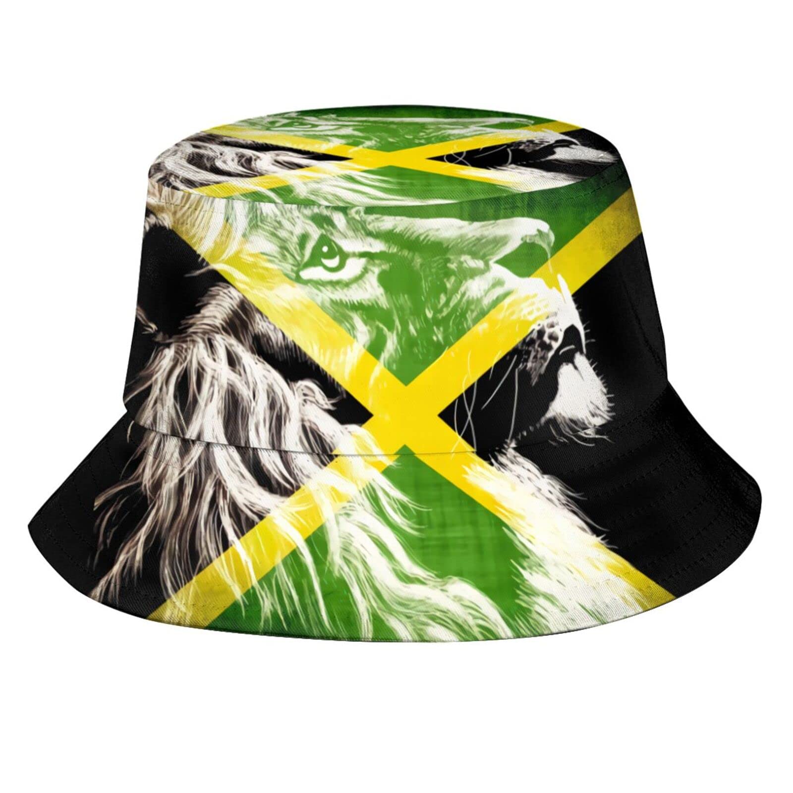 Jamaican Flag Bucket Hat for Men & Women - Adjustable Sun Hat for Outdoor, Fishing, Beach & Summer Activities - Packable Unisex Fashion Hat for Teens & Adults