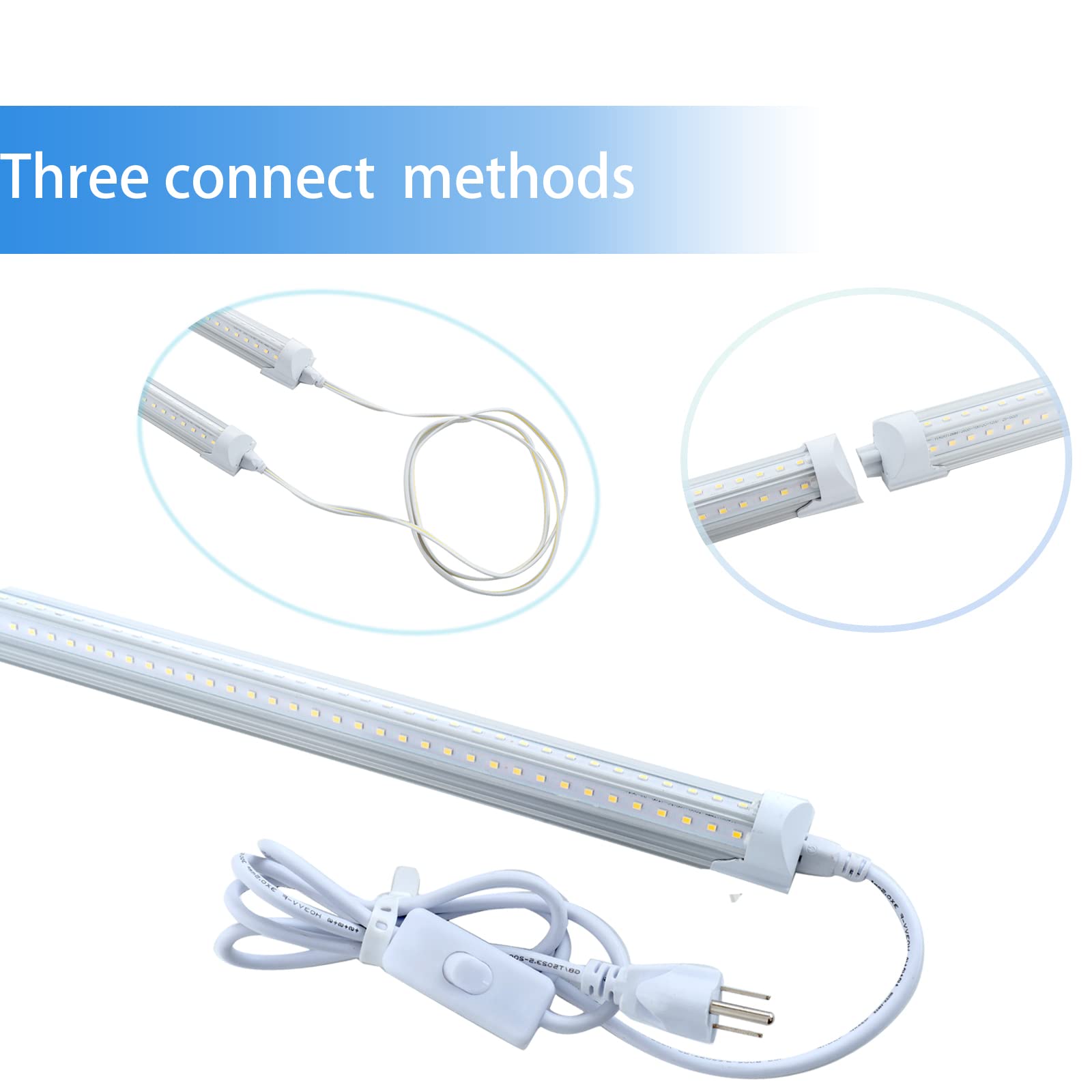 12 Pack 4FT 40W LED Shop Light - V Shape Integrated T8 LED Tube Light, 4400LM 6000K Daylight White, High Output Linkable Utility Lighting with Plug - Perfect for Garage, Workshop, Basement, Warehouse, Retail Stores & Commercial Spaces