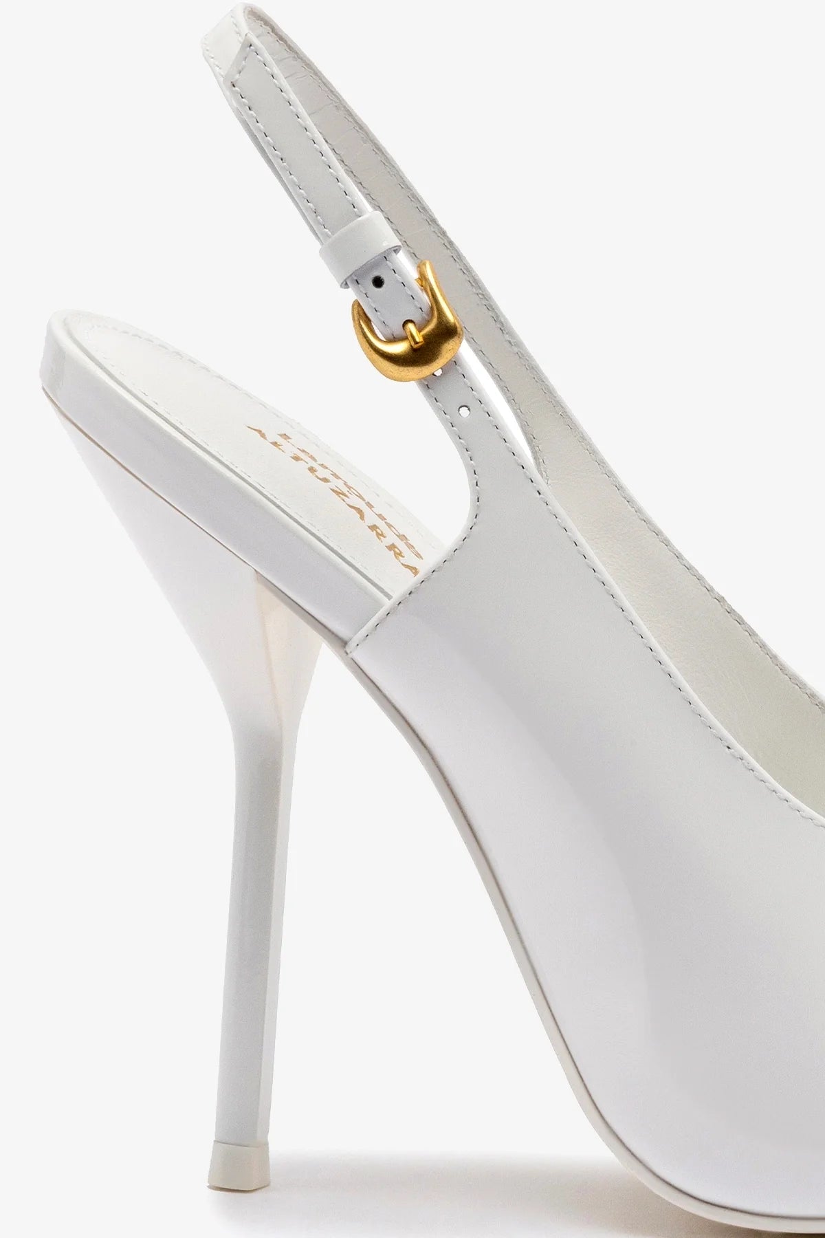 Larroudé x Altuzarra White Patent Leather Pumps - Women's Elegant High Heel Shoes for Weddings, Parties & Office Wear