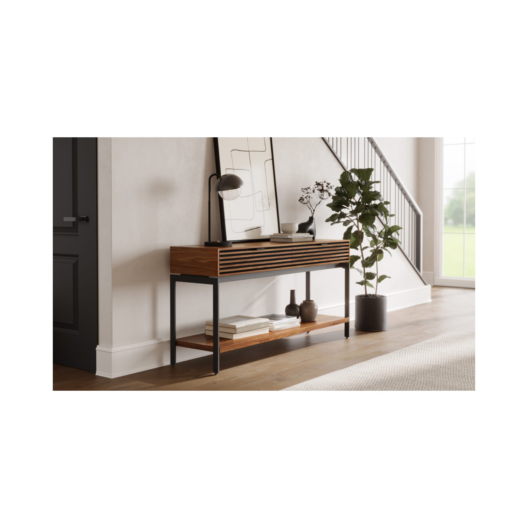 BDI Cora 1173 Modern Console Table - Sleek Entryway Sofa Table with Storage Shelf | Perfect for Hallway, Living Room & Foyer Decor