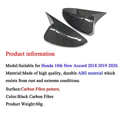 Rifoda ABS Plastic Carbon Fiber Side Mirror Covers for 2018-2022 Honda Accord 10th Gen - Exterior Accessories (2PCS) - Enhance Style & Protection for Daily Driving & Car Shows
