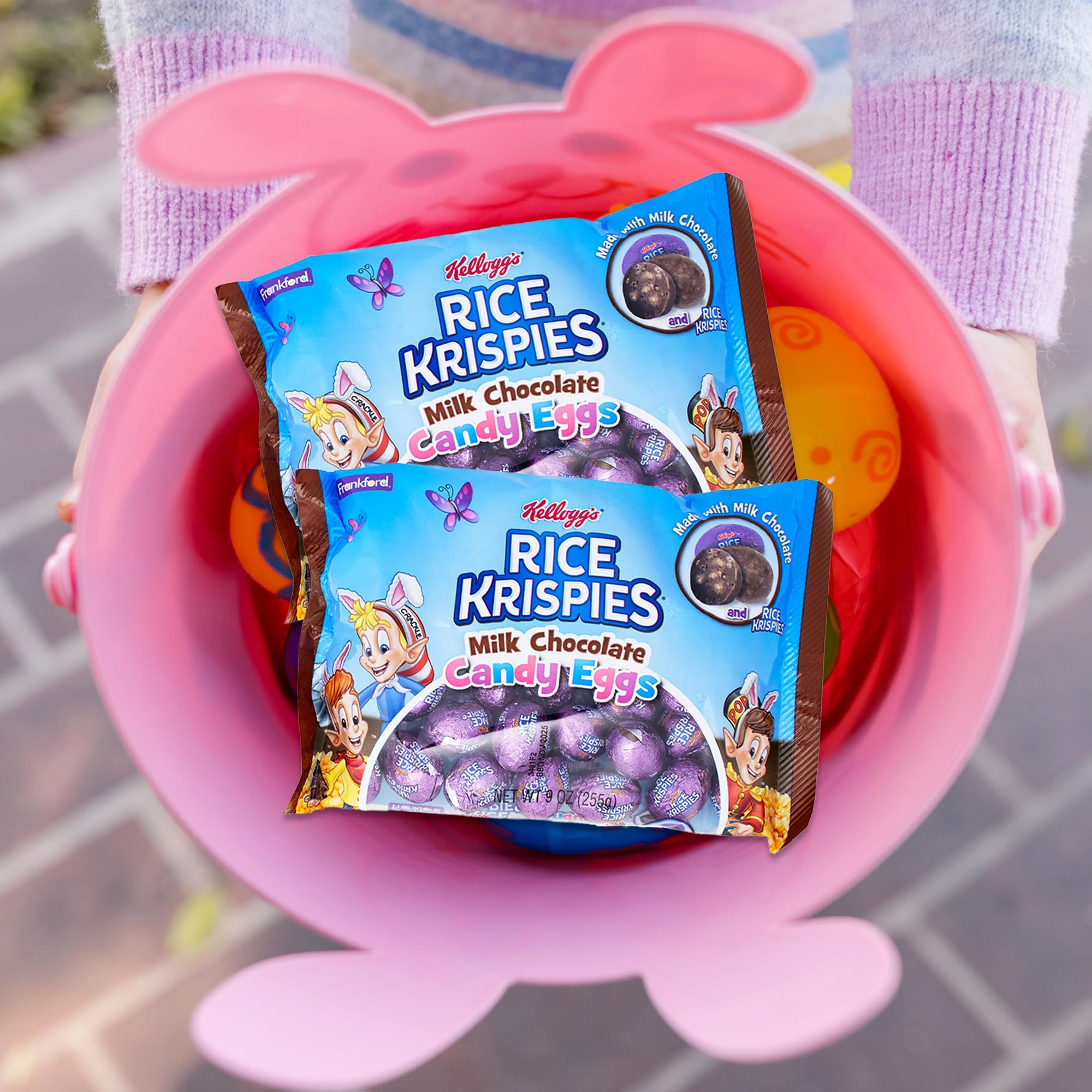 Rice Krispies Easter Chocolate Eggs - 2 Pack (9oz Bags) | Bulk Easter Candy, Chocolate Easter Treats for Baskets & Egg Hunts | Party Favors, Gift Giving & Holiday Snacking