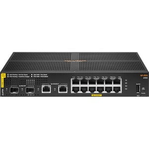 Aruba 6100 12-Port Managed Ethernet Switch | Layer 2 Support | Modular Design | 21.90W Power | 139W PoE Budget | Fiber & Copper Ports | 1U Rack/Wall Mountable | Ideal for Office Networks & Data Centers