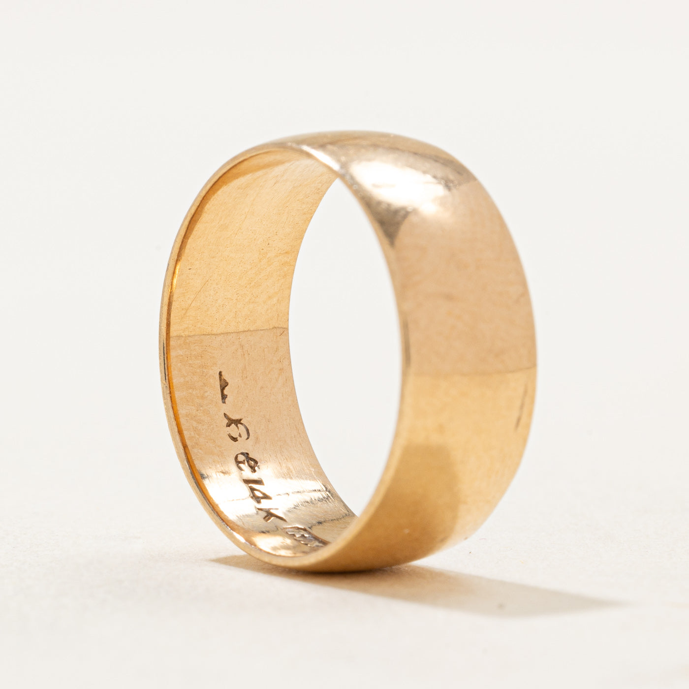 14K Yellow Gold Wedding Band for Women & Men - 7.25mm Wide, Size 7.25 - Perfect for Engagement Rings, Anniversary Gifts & Bridal Jewelry