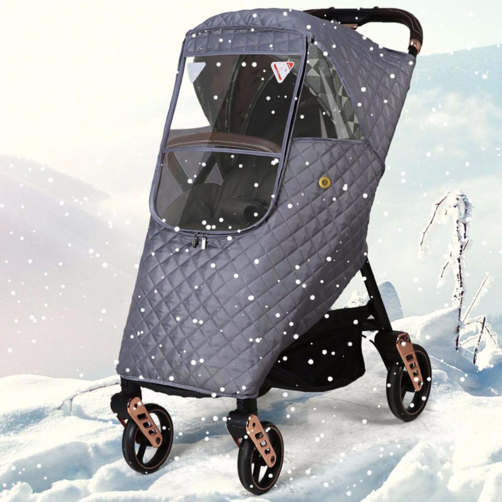 Universal Winter Baby Stroller Rain Cover - Windproof Quilted Weather Protection for Strollers & Pushchairs - Perfect for Snowy Days, Rainy Weather & Cold Wind Protection