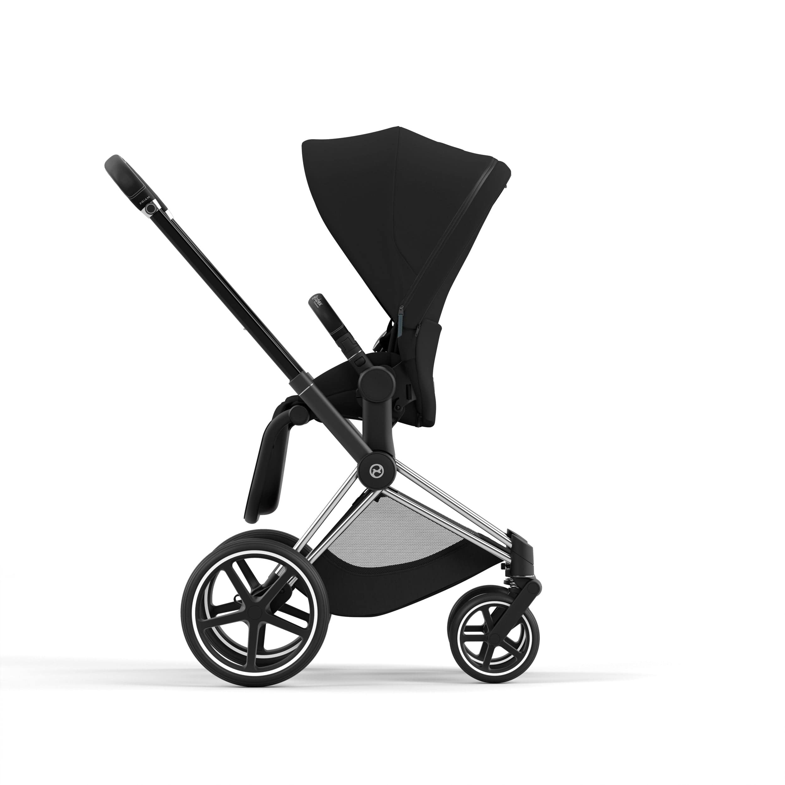 Cybex Priam 4 Complete Luxury Stroller - Chrome/Black for Newborns to Toddlers | Perfect for City Walks, Travel & Everyday Use