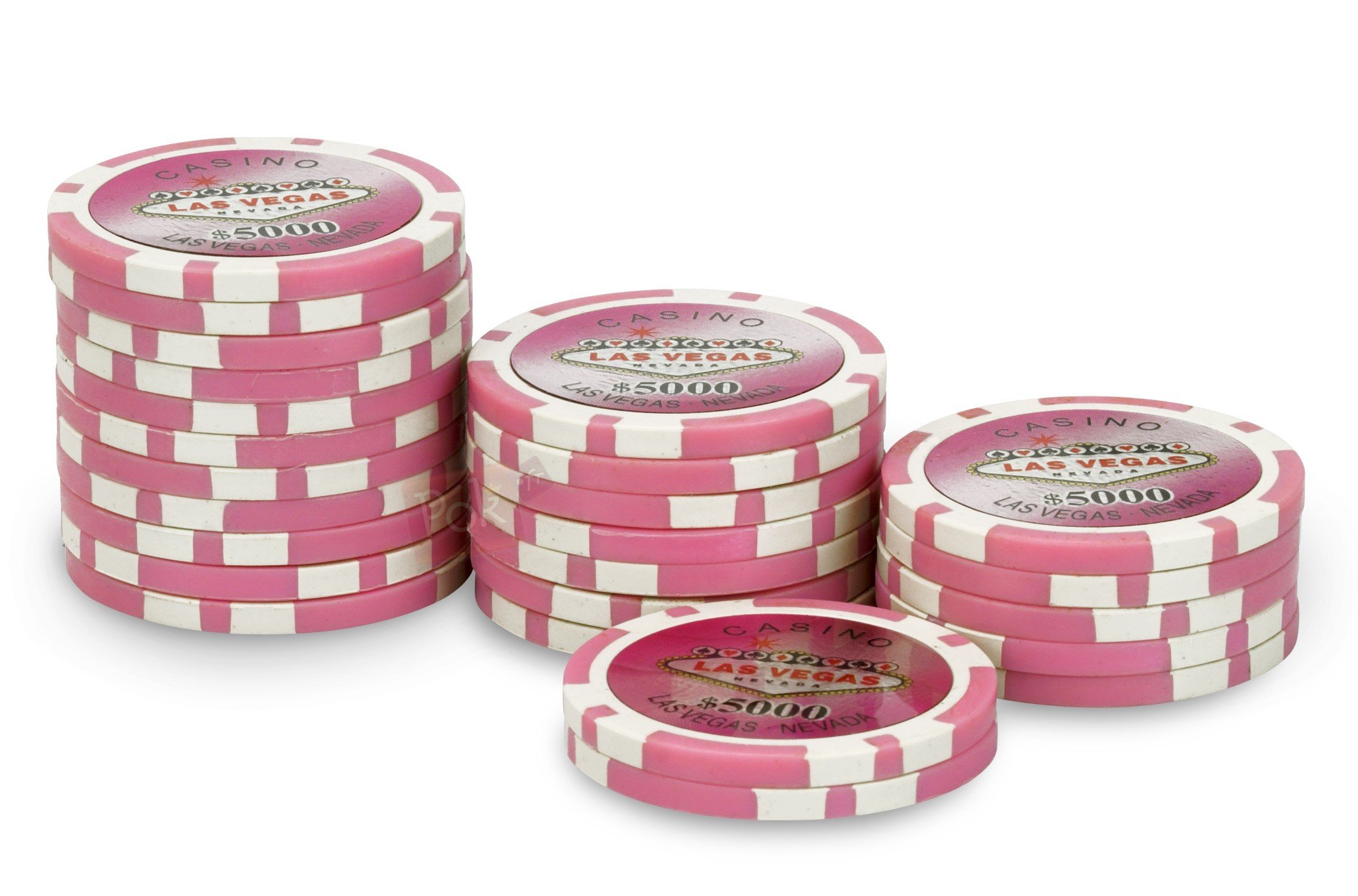 POKEO 25 Las Vegas Style $5000 Rose Gold Casino Poker Chips - Perfect for Home Poker Games, Casino Nights, and Collectors