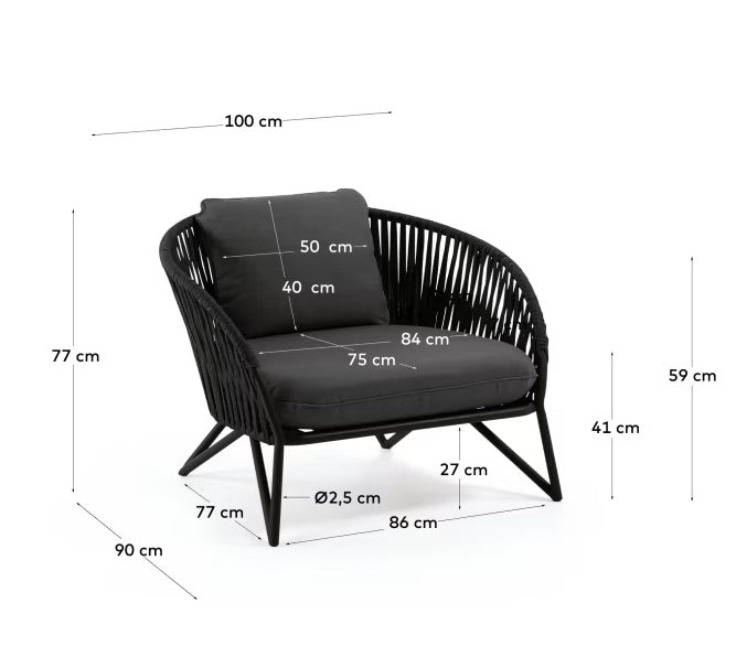 Branzie Outdoor Arm Chair - Comfortable Patio Lounge Chair for Garden, Poolside, and Backyard Relaxation - Durable Weather-Resistant Design for Outdoor Use