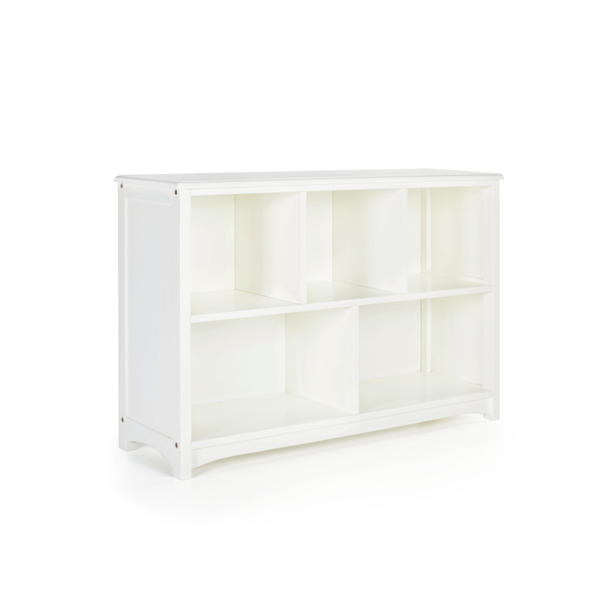 Guidecraft Classic White Wooden Bookshelf for Kids - 5 Compartment Toy Storage, Bookcase & Clothes Organizer - Perfect for Playroom, Bedroom & Nursery Organization