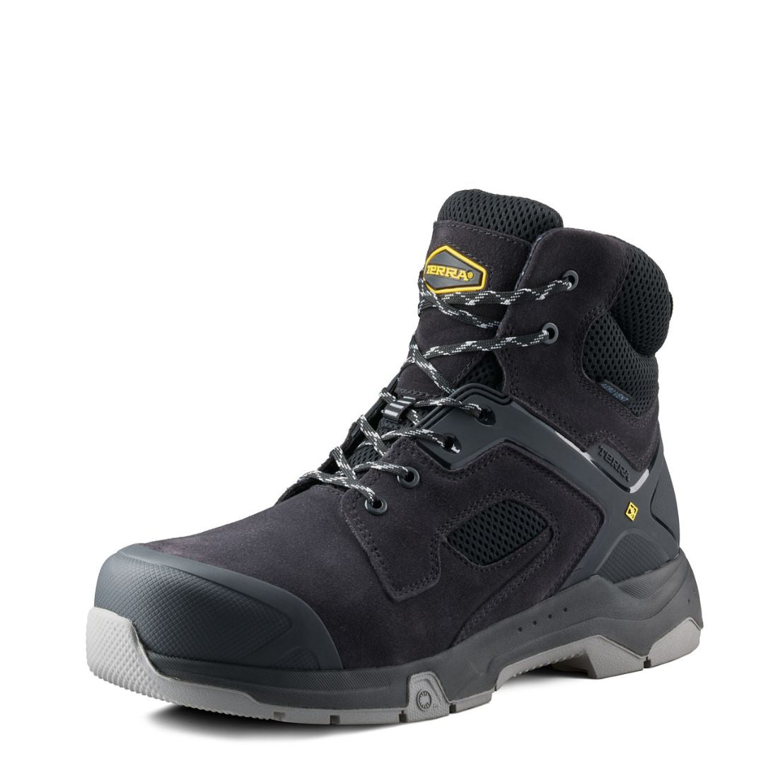 Terra Cobalt Men's 6 Inch Composite Toe Work Boots - Black (1279BK) | Waterproof Safety Shoes for Construction, Warehouse & Outdoor Work