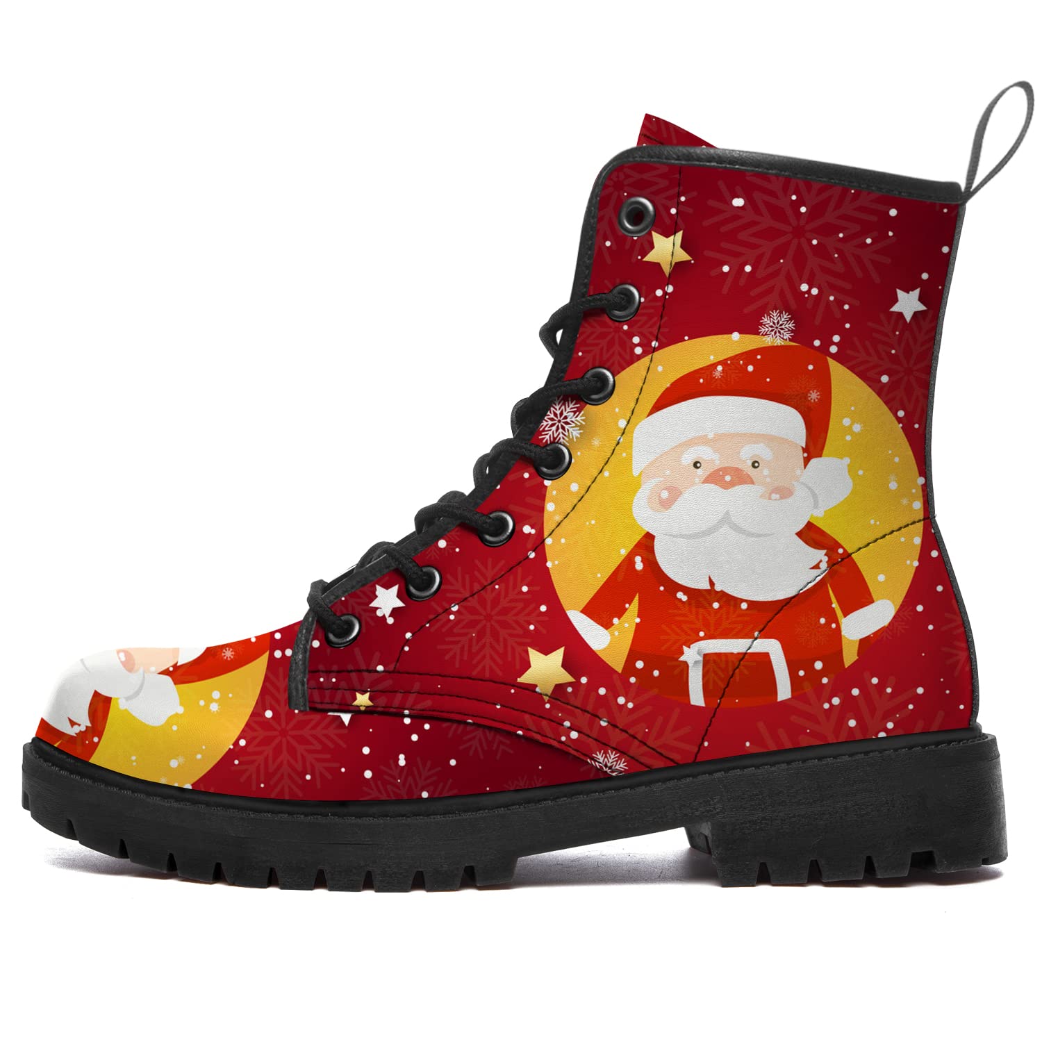 **Waterproof Anti-Slip Combat Boots for Women & Men – Christmas Ankle Booties with Lace-Up Design & Low Heel – Perfect for Hiking, Outdoor Adventures & Winter Gifts**