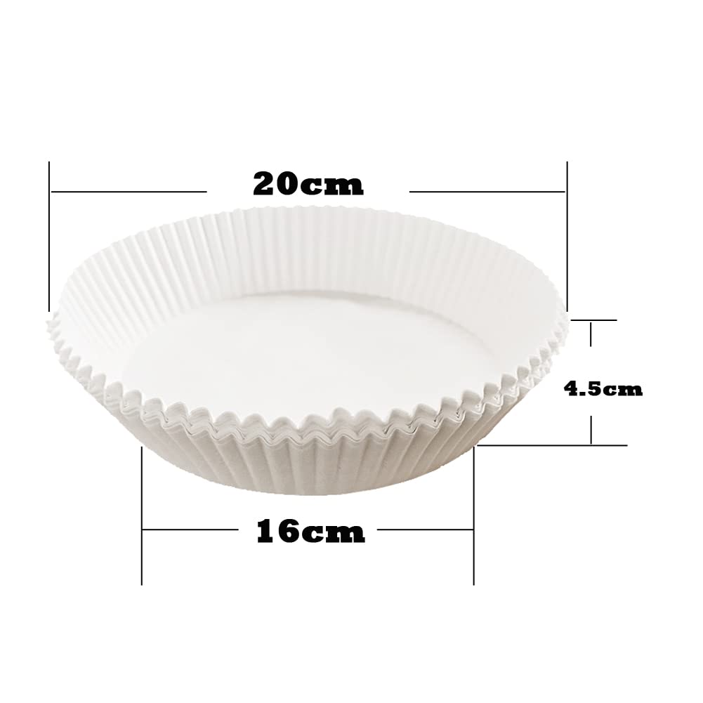 50PCS 6.3 Inch Air Fryer Parchment Paper Liners - Non-Stick, Disposable, Unperforated Round Basket Liners for Baking, Roasting & Microwave - Perfect for Air Fryers, Toaster Ovens & Countertop Cooking