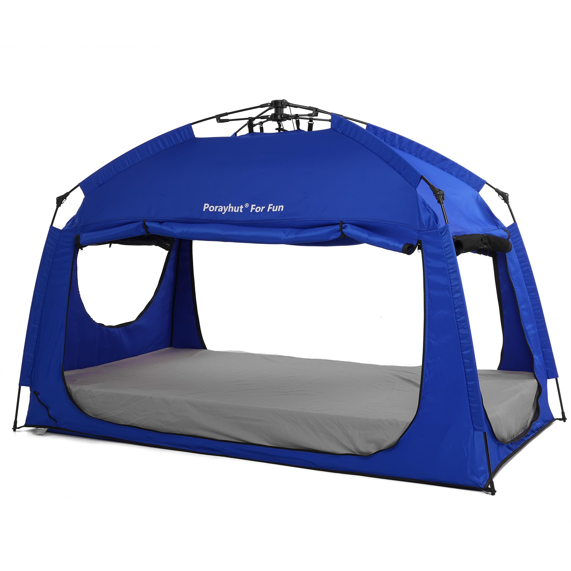 Instant Privacy Bed Tent for Sleeping - Quick Set Up Portable Canopy with 3 Doors & Spacious Interior (Blue, Twin Size) - Perfect for Dorm Rooms, Camping & Privacy Needs