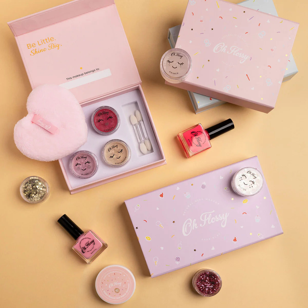Oh Flossy Mini Makeup Set - Travel Size Cosmetic Kit with Eyeshadow, Lip Gloss & Blush | Perfect for On-the-Go Touch Ups, Gift Giving & Everyday Makeup Essentials