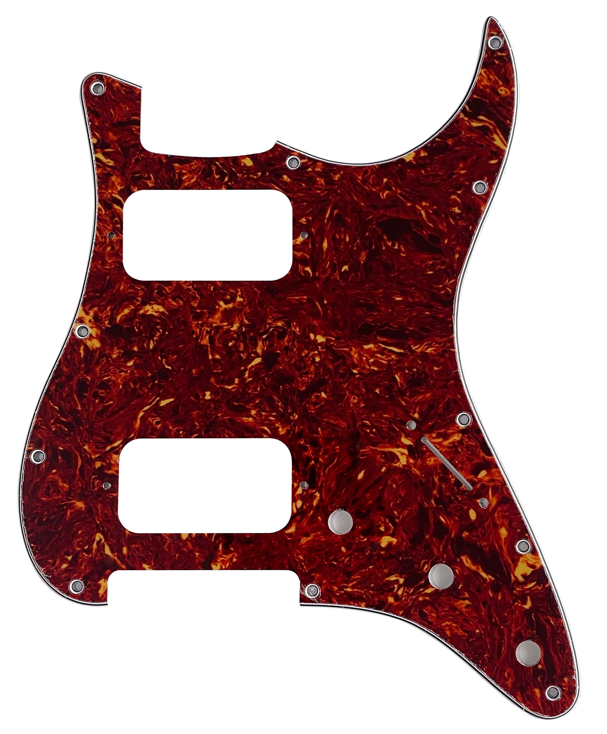 Electric Guitar Pickguard for Fender Double Fat HH Strat Humbucker Style - 4 Ply Red Tortoise Shell | Replacement Pickguard for Fender Stratocaster | Perfect for Musicians & Guitar Upgrades